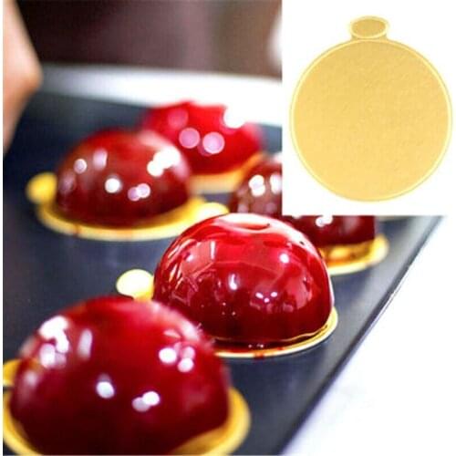 Pastry Decor Gold Round Birthday Boards Tray Wedding Mousse Cake Dish 100pc