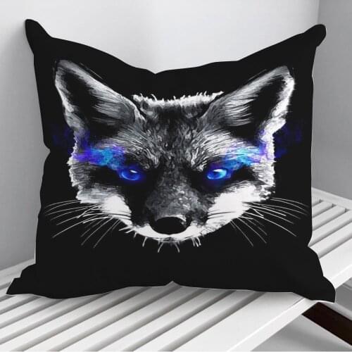 Blue Fox Throw Pillows Cushion Cover On Sofa Home Decor 45*45cm 40*40cm Gift Pillowcase Cojines Dropshipping