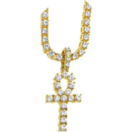 Men Hip hop Necklace one Row Big Rhinestones Long Bling Crystals Tennis Chain Necklaces Bar and Club Mens decorations