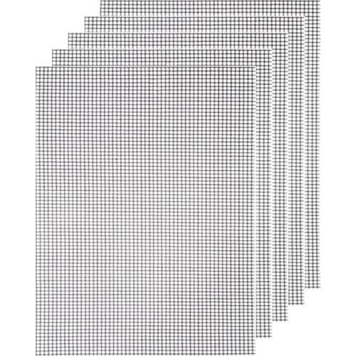 BBQ Barbecue Cooking Mat Set 5 pcs BBQ Grill Mat BBQ Grill Anti Adhesive Reutilisables, Heat Resistant 40x30cm