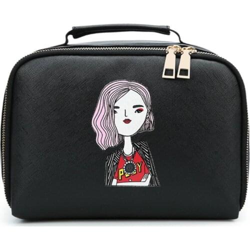 New makeup bag large capacity waterproof wash ultra light black portable cosmetics storage bag