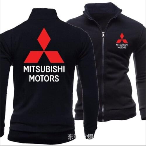 2021 new print autumn mens Mitsubishi logo hoodless Sweatshirt Street jacket sportswear Pullover