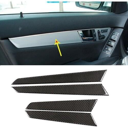 Car Carbon Fiber Interior Door Panel Cover Trim for Mercedes Benz C Class W204 08-13