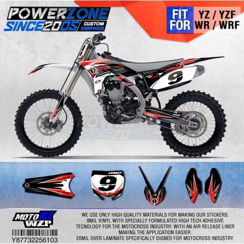 PowerZone Customized Team Graphics Backgrounds Decals 3M Custom Stickers For YAMAHA YZF250 2010-2013 WR450F 2012-2015 YZ WRF 103