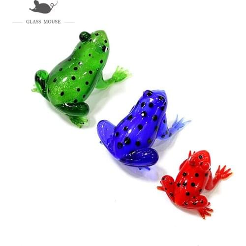 Different Styles Easter Animal Figurine Mini Cute Murano Glass Frog Ornaments Collection Holiday Party Gifts For Kids Home Decor