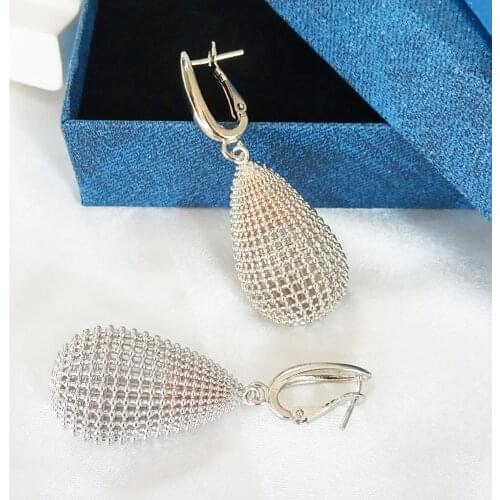 Silver water drop long earrings high quality stainless steel earrings for women jewelry accessories sexy women gift for wedding