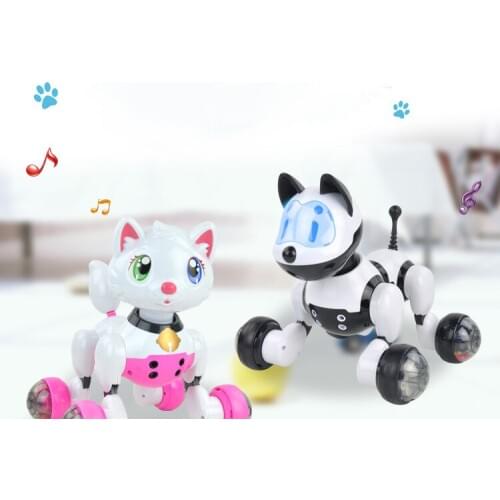 Voice Control Dog and Cat Smart Robot Electronic Pet Interactive Program Dancing Walk Robotic Animal Toy For Childrens Gift