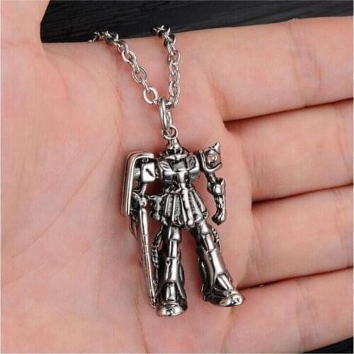 Alloy Metal Robot Pendant Necklace For Men 2019 Armed Mechanic Necklace Iron Warrior With Gun Male Necklace Jewelry For Boys
