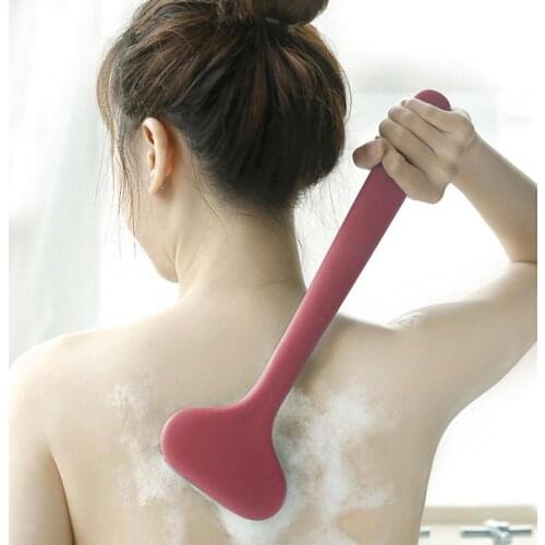 Ultra Soft Bath Shower Cleaning Glowing Dirt Remove Lightweight Back Skin Care Long Handle Silicone Scrubber Body Brush Massage