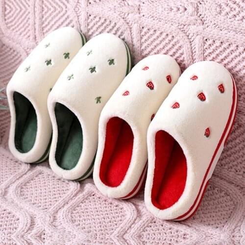 2021 Women Warm Faux Fur Slippers Cartoon Design Soft Plush Lovers Winter Shoes Anti-slip Female Male Indoor Home Floor Slipper