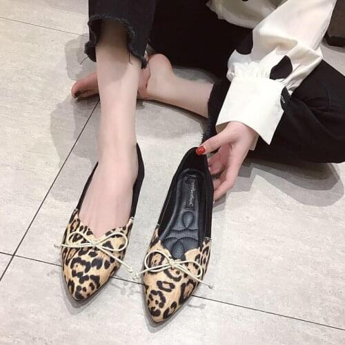 Sexy Leopard Print Flat Shoes Woman Loafers 2020 New Ballerina Footwear Womens Moccasins Casual Ballet Flats Chaussures W33-29