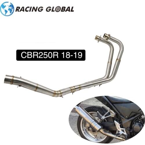 ALCON-Motorcycle Exhaust Full System Middle Tube Link Connect Pipe Stainless Steel For Honda CBR250R 2018-2019 Racing