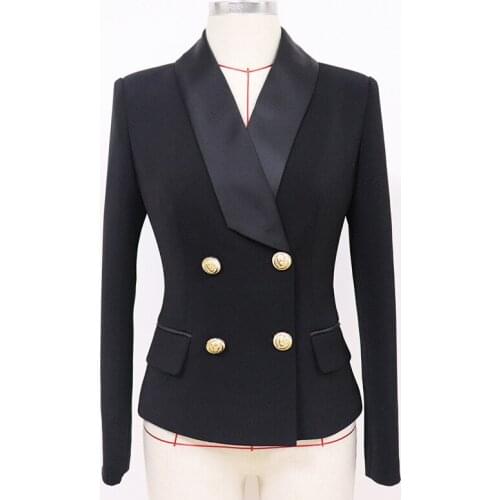 2021 Star New Ladies Suit Jacket Fashion Lion Head Metal Buckle Double Breasted Slim High Quality Green Fruit Color Suit O205