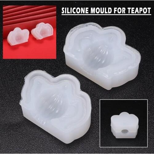 1 Set New Transparent White Silicone Mould Non-toxic Small 3D Teapot Mold Decorative Craft DIY Epoxy Resin Molds