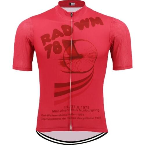 2019 Retro cycling jersey bike wear men red Short sleeve ropa Ciclismo road Outdoor sports summer cycling clothing custom
