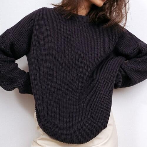 2021 Womens Knitted Sweater Autumn Winter Elegant Jumper Oversized Pullovers O Neck Casual Beige Knit Vintage Long Sweater