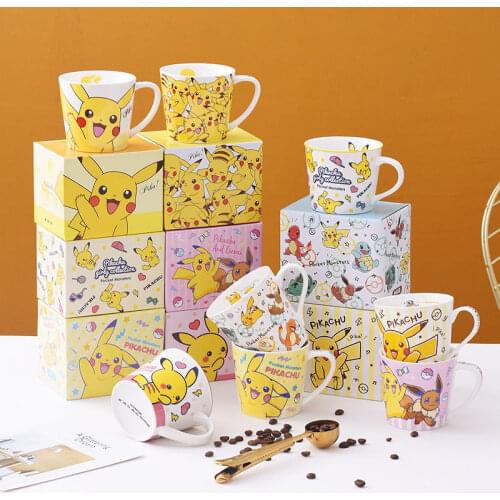 280ml cartoon ceramic coffee cup family breakfast creative milk cup lovely childrens gift cup with color box spoon coaster