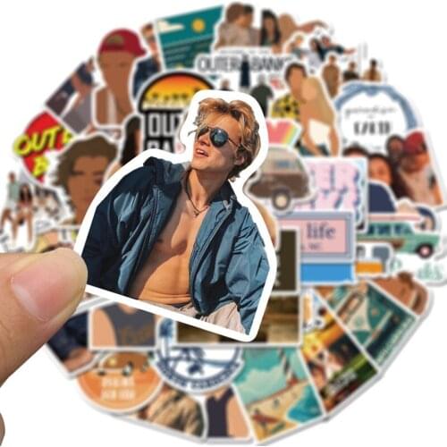 50pcs/Pack Waterproof Cartoon Outer Banks Stickers Skateboard Suitcase Guitar Luggage Laptop Stickers Kid Classic Toy