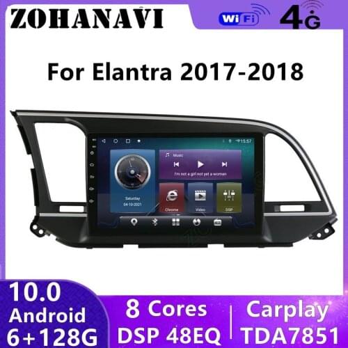 ZOHANAVI Android Autoradio For Hyundai Elantra 2017 2018 Car radio Multimedia Stereo Audio Player Navigation GPS