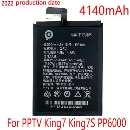 100% Original Fast delivery 4140mAh EF168 Battery For PPTV King7 King7S PP6000 Latest Production Battery+Tracking number