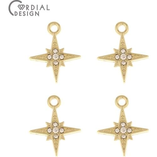 Cordial Design 100Pcs 14*17MM Rhinestone Earrings Pendants/Jewelry Accessories/DIY Making/Star Shape/Jewelry Findings Components