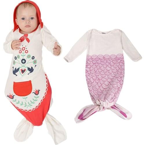 Mermaid Baby Sleeping Bag Spring-Summer Bebe Boy Girl Pajamas Sleep Sacks Infant Newborn Stroller Bed Swaddle Blanket Wrap