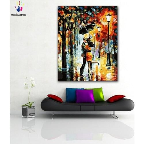 DIY colorings pictures by numbers with colors Couple in abstract night scene picture drawing painting by numbers framed Home
