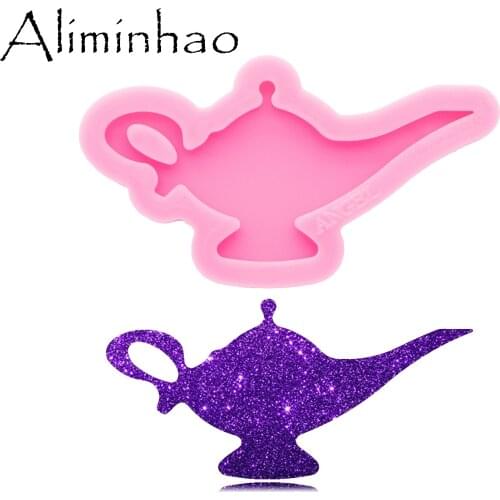 DY0627 Shiny Genie Lam and Teapot Keychain Silicone Mold - Crafts Epoxy - Fondant Sugar Craft Resin Molds - DIY Jewelry Mold
