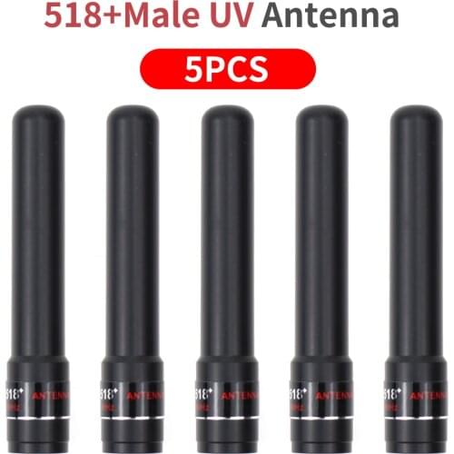 HH-S518+ Dual-Band Short Antenna SMA-Male Vertex/Yaesu VX-7R VX-6R VX-150 VX-160 Radio Antenna - 5 Pack