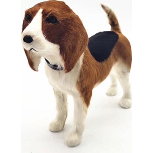 Simulation Dog Realistic Plush Stuffed Animals Beagle Dog Handicraft Home Decor Ornament Pet Store Decor Gift