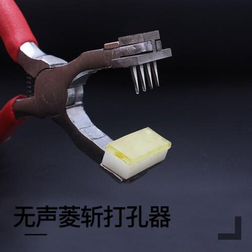 Handmade DIY Leather Craft Tools Hole Punches Stitching Tool slanting head rhombus head 2+4 tooth 4mm