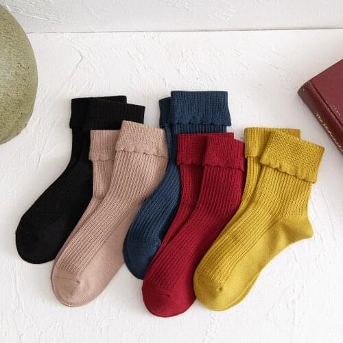 Jeseca 2020 Autumn Winter Women Socks Solid Bamboo Fiber Long Socks for Women Girls Cute Harajuku Vintage Streetwear Crew Sock