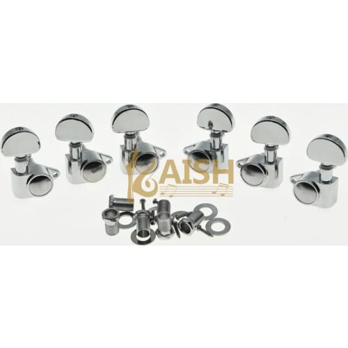 KAISH Chrome Straight Fixing Tag Guitar Tuners Tuning Keys for Acoustic or LP