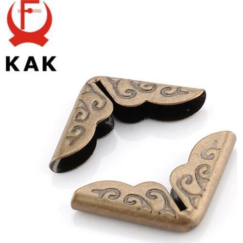 KAK 100pcs 15x15x3mm Antique Brass Metal Book Scrapbooking Notebook Albums Menus Folders Corner Protectors Bronze Tone Hardware