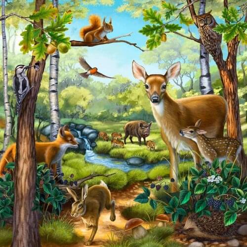 Forest Animal deer landscape Diamond Painting Diy 5D Square/Round Drill cross stitch Painting Embroidery mosaic Decoration