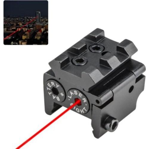 Mini Tactical Red Dot Laser sight Scope 650nm 300m 28x26mm DC 4.5V Dual Weaver For 20mm Rail Mount Compact