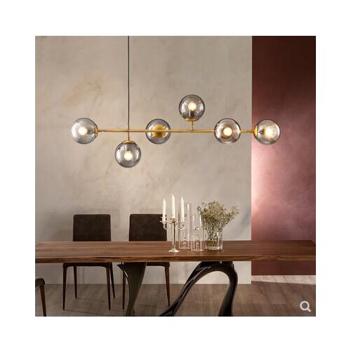 Nordic long magic bean restaurant chandelier simple living room model room exhibition hall glass ball creative personality bar