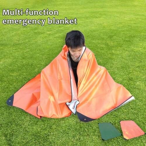 Multifunctional Emergency Blanket Outdoor Insulation Waterproof Mat Foil Space Blanket For Camping Hiking Climbing First Aids