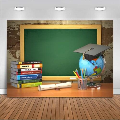 Mocsicka Back to School Backdrop Online Teaching Background for Photography Online Course Decor Books Blackboard Tellurion