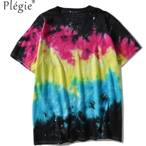 Mens Tie Dye Crew Neck Hipster Mens T-shirt Short Sleeve 2020 Summer Tshirt Men Tee Shirts Mens Unisex Clothing
