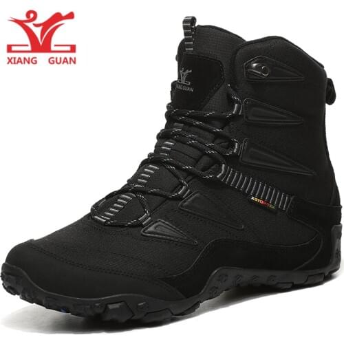 Xiang Guan men high top hiking shoes women Tactics trekking shoes Couple outdoor Non-slip snow boots waterproof hunting sneakers