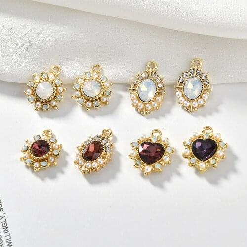 New style 30pcs/lot color glass rhineston core geometry ovals/hearts shape alloy floating locket charms diy jewelry accessory