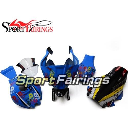 Fiberglass Racing Blue Handprint Injection Fairings For Kawasaki Ninja ZX-10R 11 12 13 14 15 Complete Motorcycle Fairing Kit