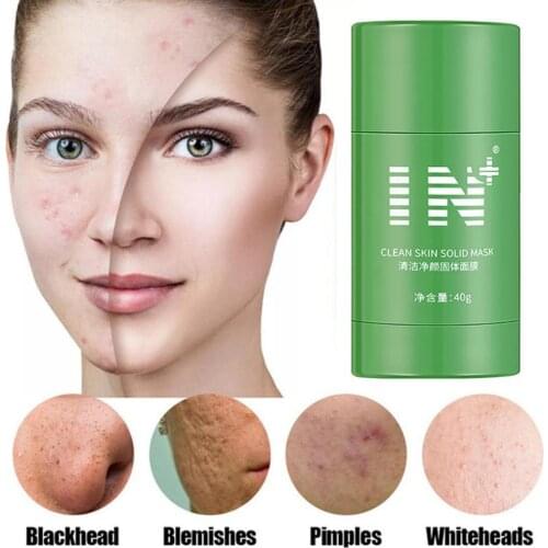 Green Tea Purifying Stick Mask Oil Control Anti-acne Green Mask Stick Whitening Detox Stick Deep Cleansing Mud Fine Mask