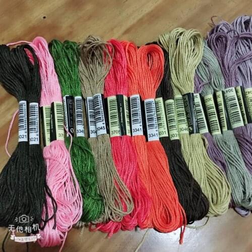 Oneroom 12pcs Random mixed colors Cross Stitch Cotton Embroidery Thread Floss Sewing Skeins Craft