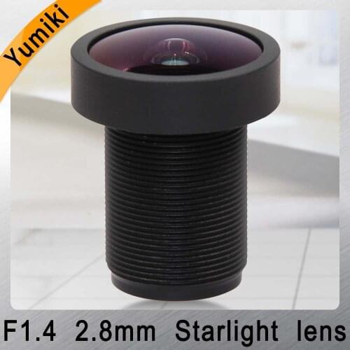 Yumiki M12 CCTV 2.8mm lens F1.4 Focal Length 2.8mm Sensor 1/2.5" Optical starlight scope aspherical lens Starburst