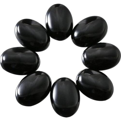 Wholesale 2pcs/lot Black Agates Onyx Bead cabochons,10x14mm 12x16mm 13x18mm 15x20mm,30x40mm Oval Gem sotne Cabochon Ring Face