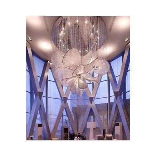 Hotel lobby flower duplex building living room hall chandelier Xiangyun banquet hall meeting room sales office crystal chandelie