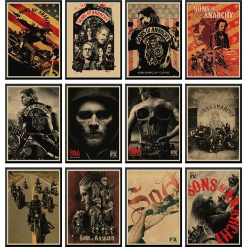 Sons of Anarchy Posters Movie Wall Stickers kraft paper Paper Prints Clear Image Home Decoration Livingroom 42X30cm
