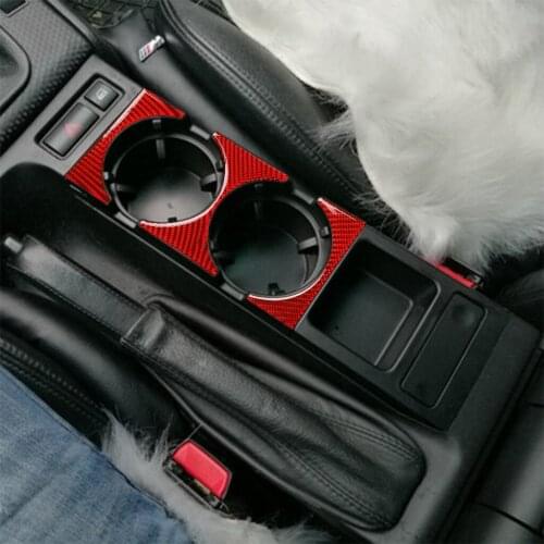 It Is Suitable For BMW Old 3 Series 1998-2005 E46 The Carbon Fiber Water Cup Holder / 3 Pieces.Red. Solid Color. BMW Color